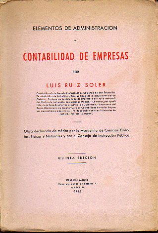 ELEMENTOS DE ADMINISTRACIN Y CONTABILIDAD DE EMPRESAS. 5 ed.
