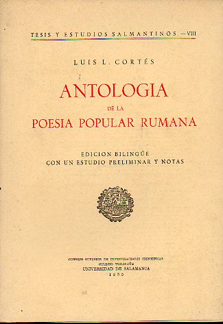 ANTOLOGA DE LA POESA POPULAR RUMANA.