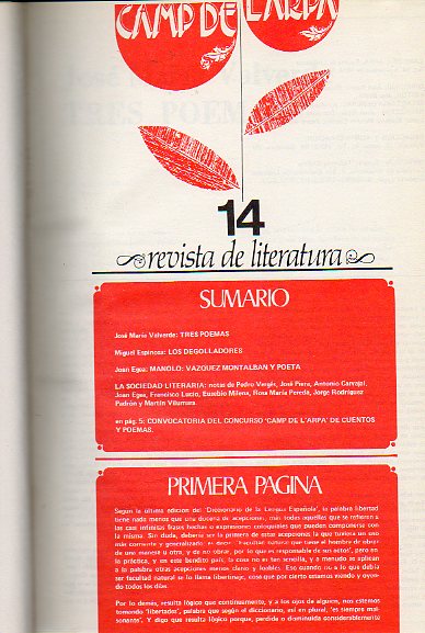 CAMP DE LARPA. Revista de Literatura. Nmeros 14-29.