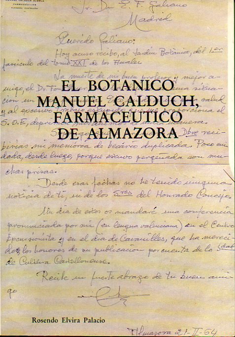 EL BOTNICO MANUEL CALDUCH, FARMACUTICO DE ALMANZORA.