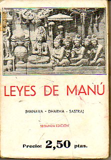 LEYES DE MAN. Instituciones religiosas y civiles de la India. Versin castellana de Juan de Espaa. 2 edicin.