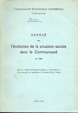 EXPOS SUR LVOLUTION DE LA SITUATION SOCIALE DANS LA COMMMUNAUT EN 1960.