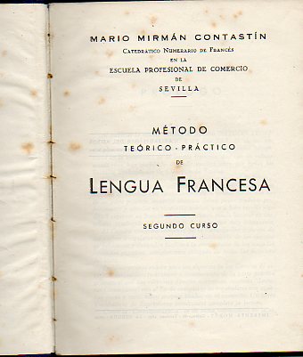 MTODO TERICO-PRCTICO DE LENGUA FRANCESA. Segundo Curso.
