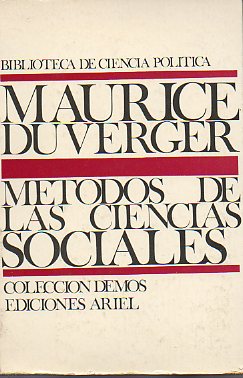 MTODOS DE LAS CIENCIAS SOCIALES. Prl. Enrique Tierno Galvan. 6 ed.