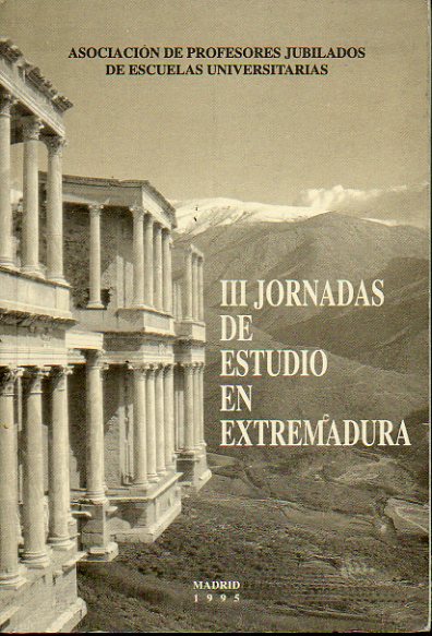 III JORNADAS DE ESTUDIO EN EXTREMADURA.