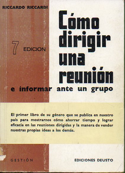 CMO DIRIGIR UNA REUNIN. 7 ed.