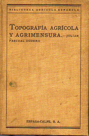 TOPOGRAFA AGRCOLA Y AGRIMENSURA.