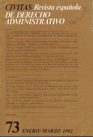 CIVITAS. Revista espaola de Derecho Administrativo. N 73. Enero-Marzo 1972.
