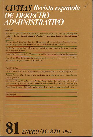CIVITAS. Revista espaola de Derecho Administrativo. N 81. Enero-Marzo, 1994.