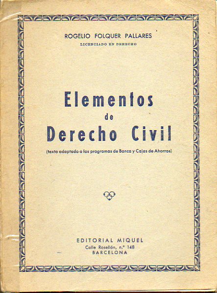 ELEMENTOS DE DERECHO CIVIL.