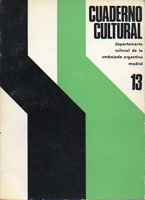 CUADERNO CULTURAL. Publicacin del Departamento Cultural de la Embajada Argentina en Espaa. N 13.