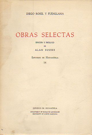 OBRAS SELECTAS. Edicin y prlogo de Alan Soons.