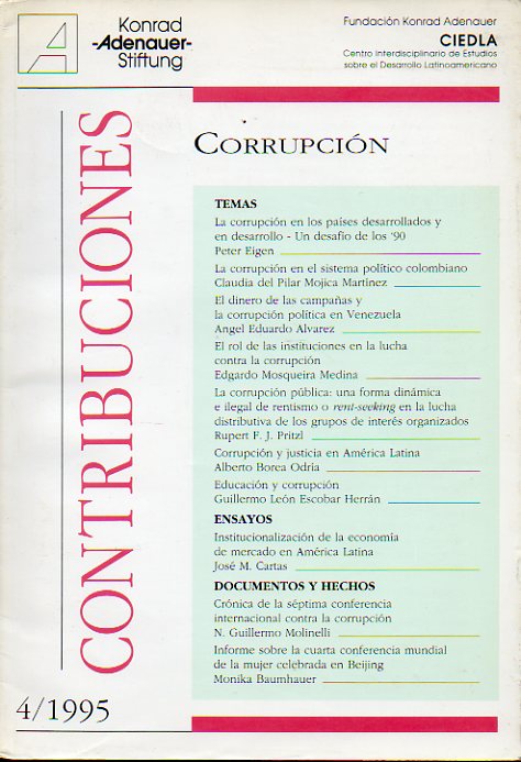 CONTRIBUCIONES. Revista de la Konrad Adenauer Stiftung-CEDLA. Ao 95. N 4.