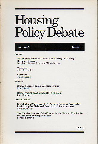 HOUSING POLICY DEBATE. Vol. 3. Issue 3.