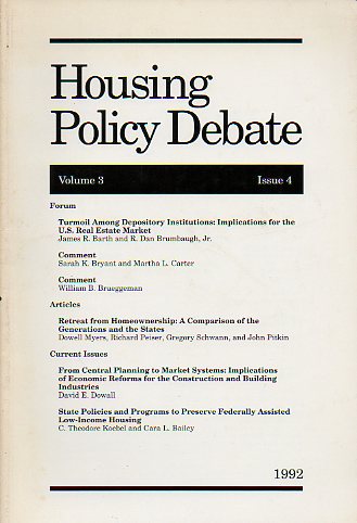 HOUSING POLICY DEBATE. Vol. 3. Issue 4.