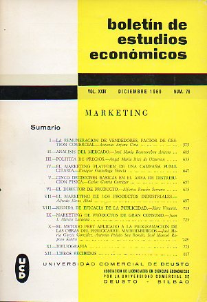 BOLETN DE ESTUDIOS ECONMICOS. Vol. XXIV. N 78.