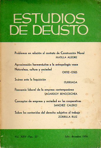 ESTUDIOS DE DEUSTO. Revista de la Universidad de Deusto. Segunda poca. Vol. 24. Fasc. 57.