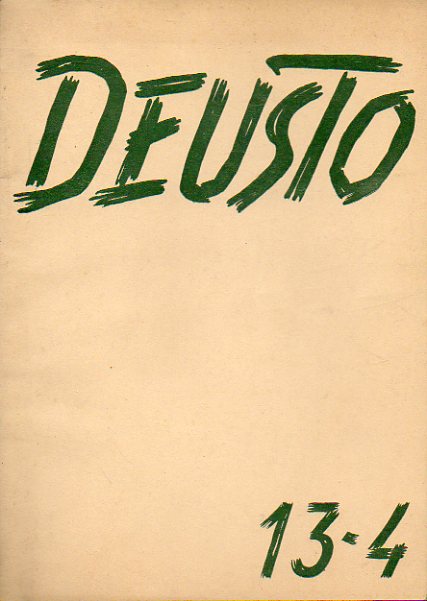 DEUSTO. Revista Trimestral publicada por los alumnos de la Universidad de Deusto. N 13-4.