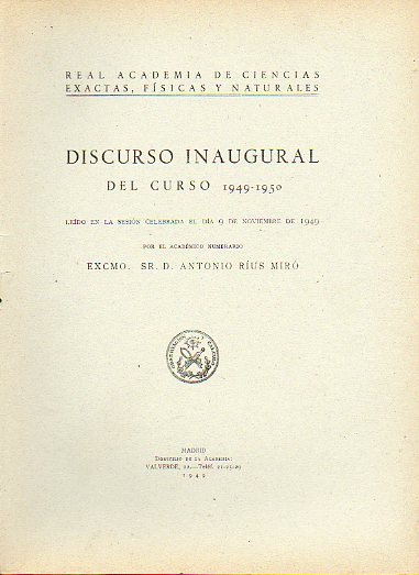 MECANISMO FSICO-QUMICO DE LA COMBUSTIN DEL CARBN. Discurso inaugural del curso 1949-1950.
