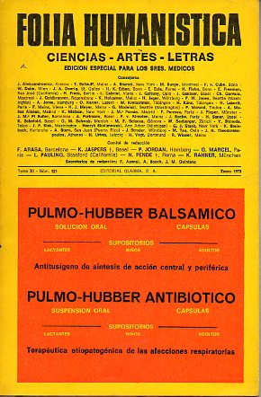 FOLIA HUMANISTICA. Ciencias-Artes-Letras. Ed. especial para los Sres. Mdicos. Tomo XI. N 121.