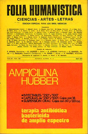 FOLIA HUMANISTICA. Ciencias-Artes-Letras. Ed. especial para los Sres. Mdicos. Tomo XI. N 124.