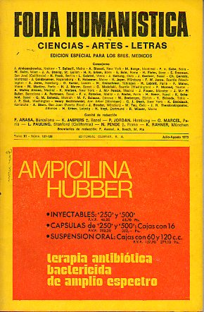 FOLIA HUMANISTICA. Ciencias-Artes-Letras. Ed. especial para los Sres. Mdicos. Tomo XI. N 127-128.