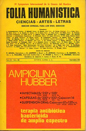 FOLIA HUMANISTICA. Ciencias-Artes-Letras. Ed. especial para los Sres. Mdicos. Tomo XI. N 129.