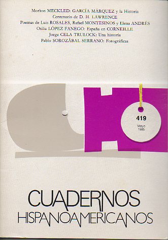CUADERNOS HISPANOAMERICANOS. N 419.