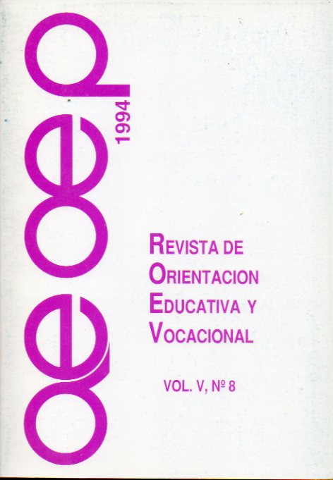 REVISTA DE ORIENTACIN EDUCATIVA Y VOCACIONAL. Vol. V. N 8.