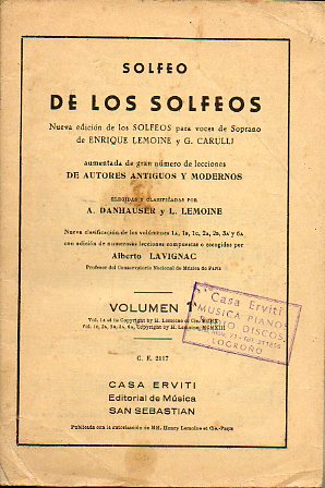 SOLFEO DE LOS SOLFEOS. Nueva edicin de Alberto Lavignac.