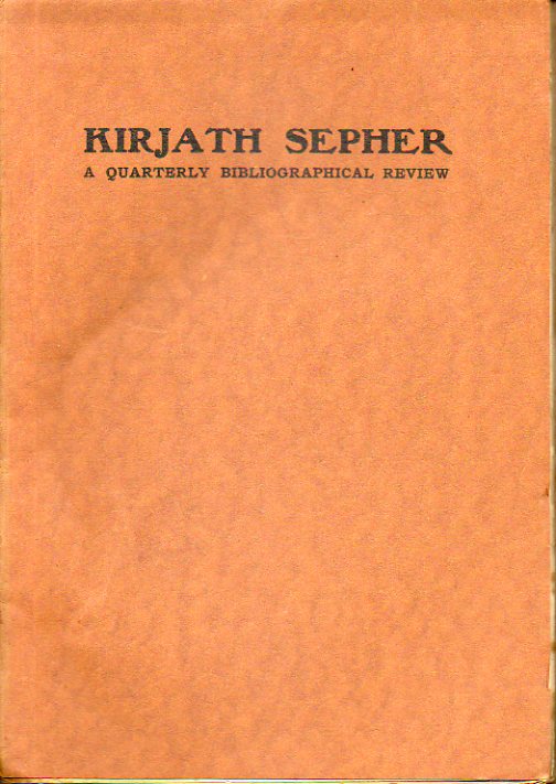 KIRJATH SEPHER. A Quartely Bibliographical Review of The Jewis National and University Library. Seventh Year. N 3-4. G. Scholem:  Chapters from the H