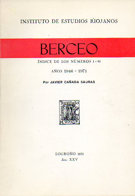 BERCEO. ndice de los nmeros 1 al 18. Aos 1946-1971.