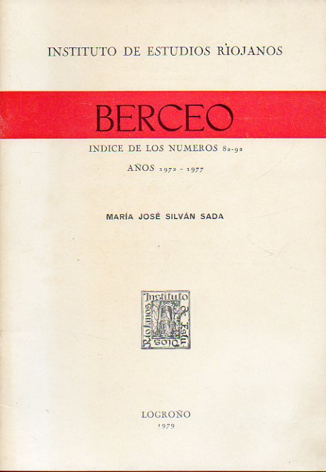 BERCEO. ndice de los nmeros 82 a 92. Aos 1972-1977.