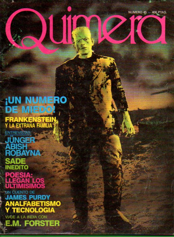 QUIMERA. Revista de Literatura. N 45. Frankenstein y la extraa familia; Entrevista con Ernest Jnger, Andrs Snchez Robayna y  Walter Abisch; Sade