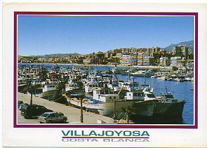 Tarjeta Postal: VILLAJOYOSA (Alicante). Vista general desde el puerto.
