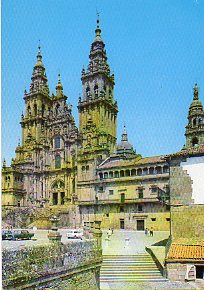 Tarjeta Postal: 3591. SANTIAGO DE COMPOSTELA. Catedral. Fachada del Obradoiro. Siglo XVII.