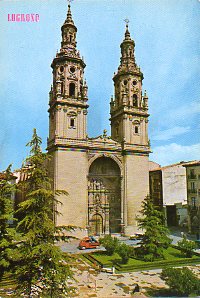 Tarjeta Postal: N 152. LOGROO.  Torres de la Catedral Redonda.