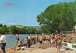 Tarjeta Postal: N 490. LOGROO.  Playa a la orilla del ro Ebro.