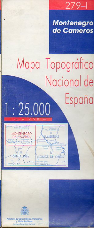 MAPA TOPOGRFICO NACIONAL DE ESPAA. Escala 1:25.000. 279-I. MONTENEGRO DE CAMEROS.