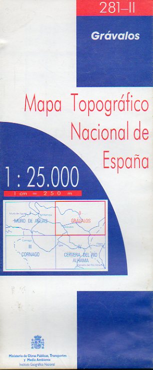 MAPA TOPOGRFICO NACIONAL DE ESPAA. Escala 1:25.000. 281-II. GRVALOS.
