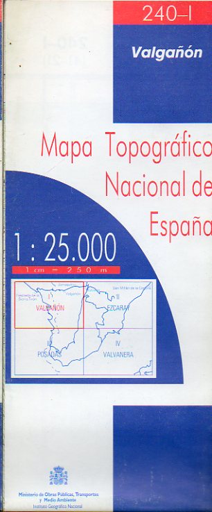 MAPA TOPOGRFICO NACIONAL DE ESPAA. Escala 1:25.000. 240-I. VALGAN.