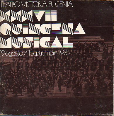 PROGRAMA XXXVII QUINCENA MUSICAL. 19 Agosto / 1 Septiembre 1976.
