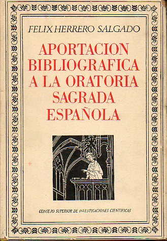 APORTACIN BIBLIOGRFICA A LA ORATORIA SAGRADA ESPAOLA.