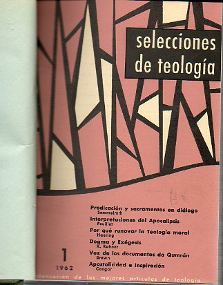 SELECCIONES DE TEOLOGA SAN FRANCISCO DE BORJA. Vol. .1 1962. Nmeros 1 a 4.