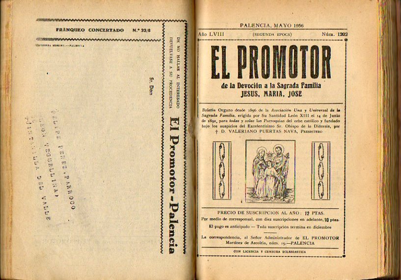 EL PROMOTOR DE LA DEVOCIN A LA SAGRADA FAMILIA. Ao LVIII. Nmeros 1.198 a 1208.