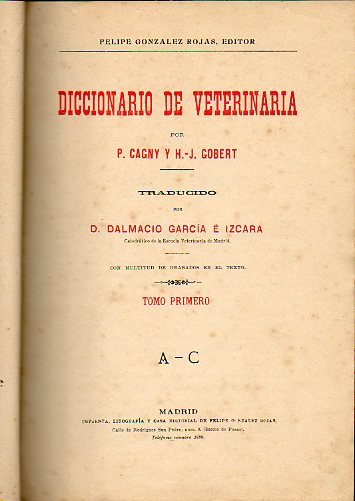 DICCIONARIO DE VETERINARIA. 4 tomos.