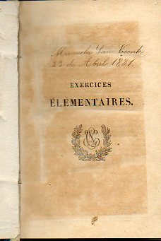EXERCICES ELEMENTAIRES ADAPTS  LABREG DE LA GRAMMAIRE FRANAISE. 24e ed.