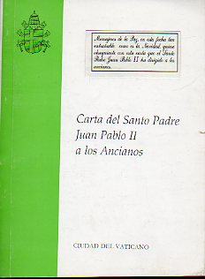 CARTAS DEL SANTO PADRE JUAN PABLO II A LOS ANCIANOS.
