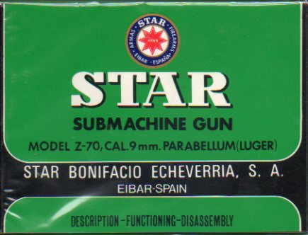 STAR SUBMACHINE GUN. Model Z-70, Cal. 9 mm. Parabellum (Luger).