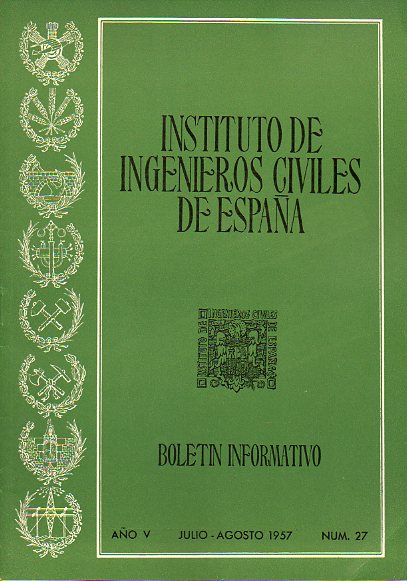 BOLETN INFORMATIVO DEL INSTITUTO DE INGENIEROS CIVILES DE ESPAA. Ao V. N 27.